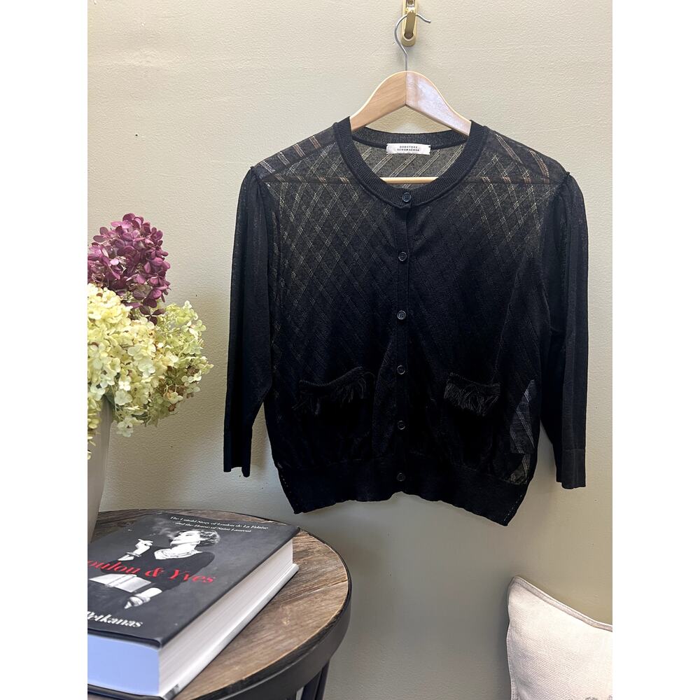 NWOT Elegant Black Sheer Women's Cardigan